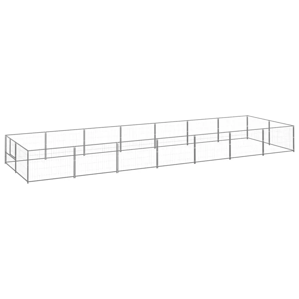 Enclos pour chien extérieur acier robuste pour jardin Argenté 14 m² – ComfortXL Outdoor Living