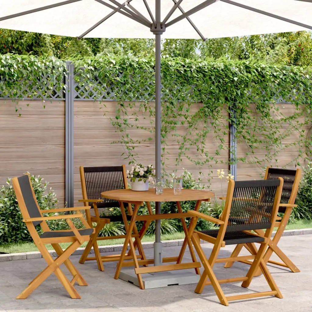 Ensemble à manger de jardin 5pcs noir polypropylène bois massif vidaXL 3281817