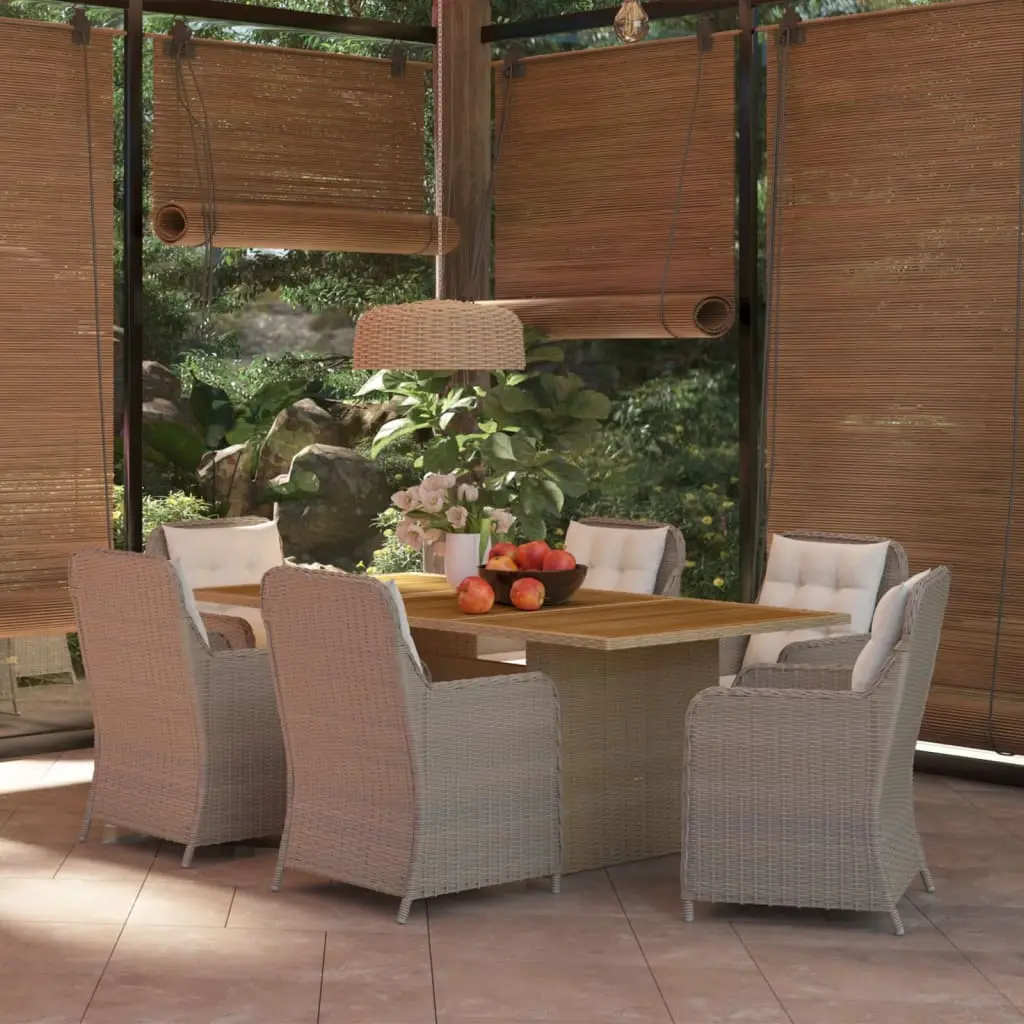 Ensemble à manger de jardin 7 pcs Résine tressée Marron vidaXL 3059471