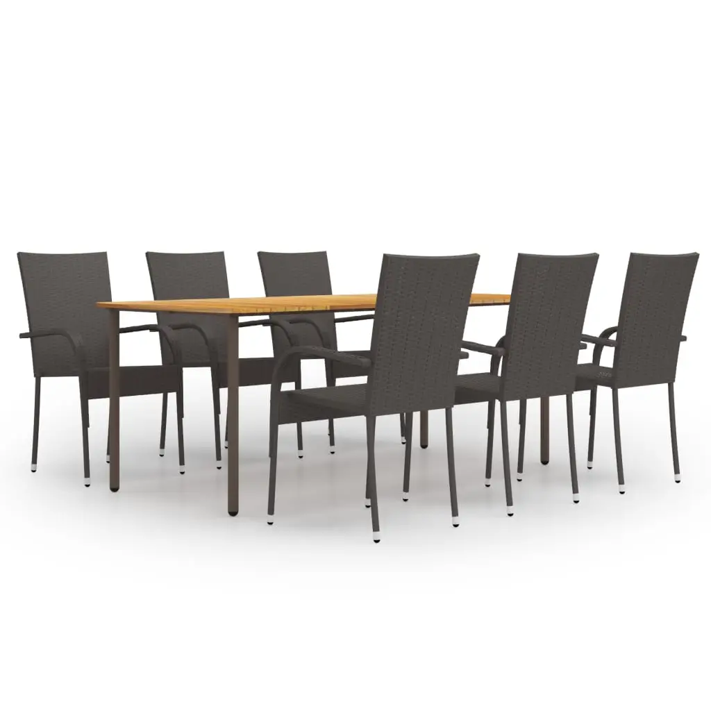 Ensemble à manger de jardin 7 pcs Résine tressée Marron vidaXL 3072501