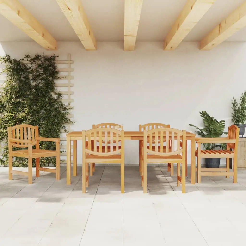 Ensemble à manger de jardin 7 pcs Bois de teck solide vidaXL 3157935