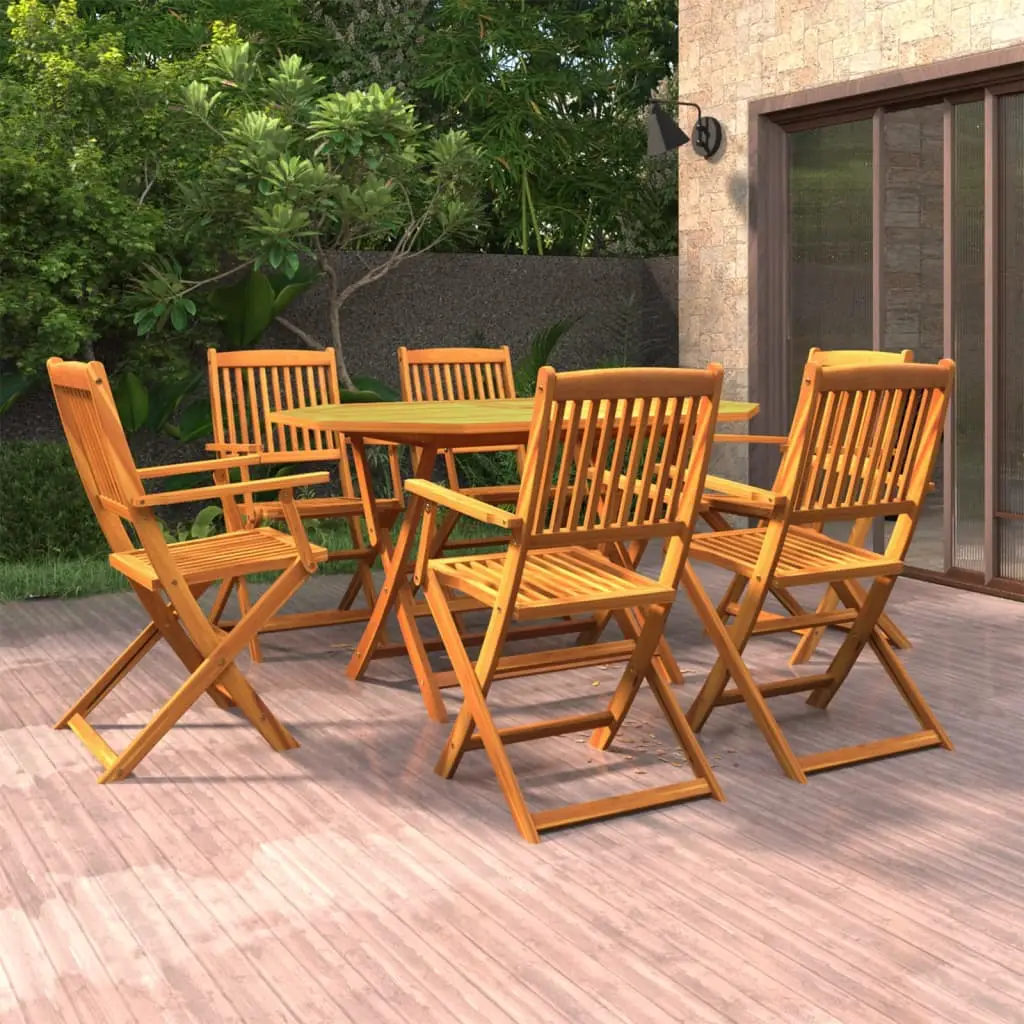 Ensemble à manger de jardin 7 pcs Bois d’acacia massif vidaXL 3086997