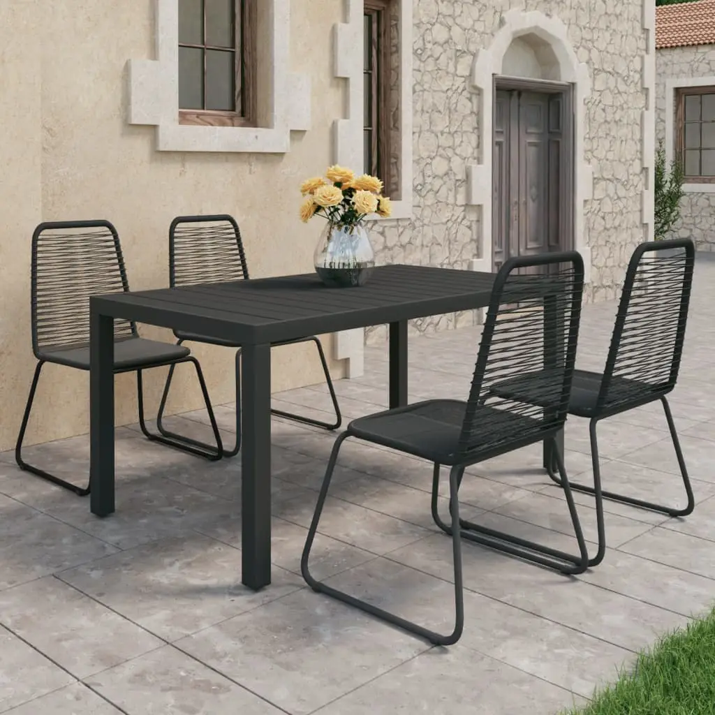 Ensemble à manger de jardin 5 pcs PVC résine tressée noir vidaXL 3060120