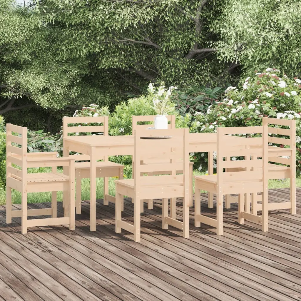 Ensemble à manger de jardin 7 pcs bois massif de pin vidaXL 3154707