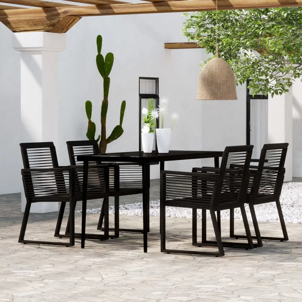 Ensemble à manger de jardin 5 pcs Noir vidaXL 3099157
