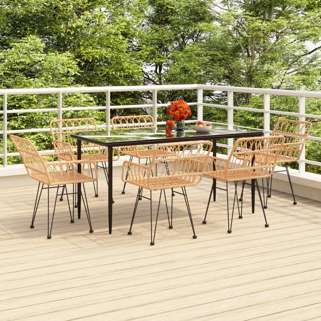 Ensemble à manger de jardin 7 pcs Résine tressée vidaXL 3157849