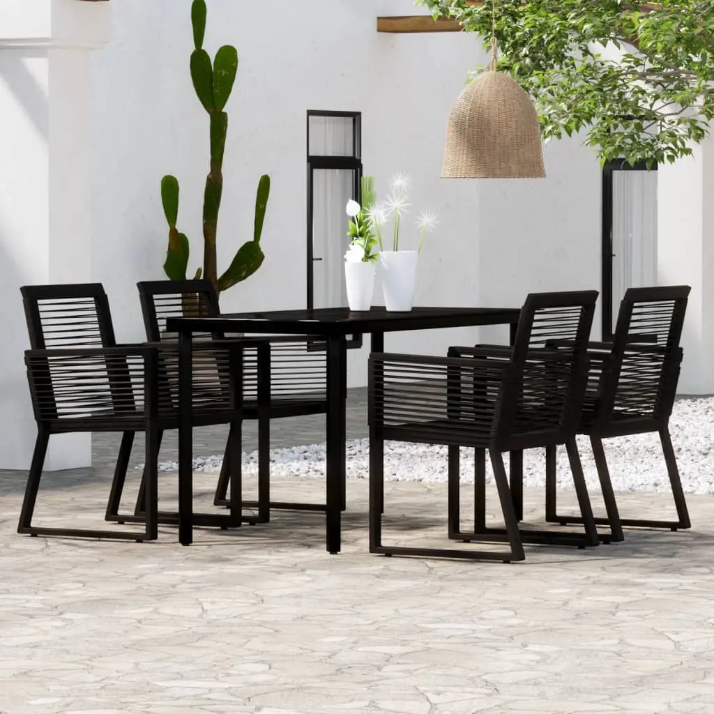 Ensemble à manger de jardin 5 pcs Noir vidaXL 3099151