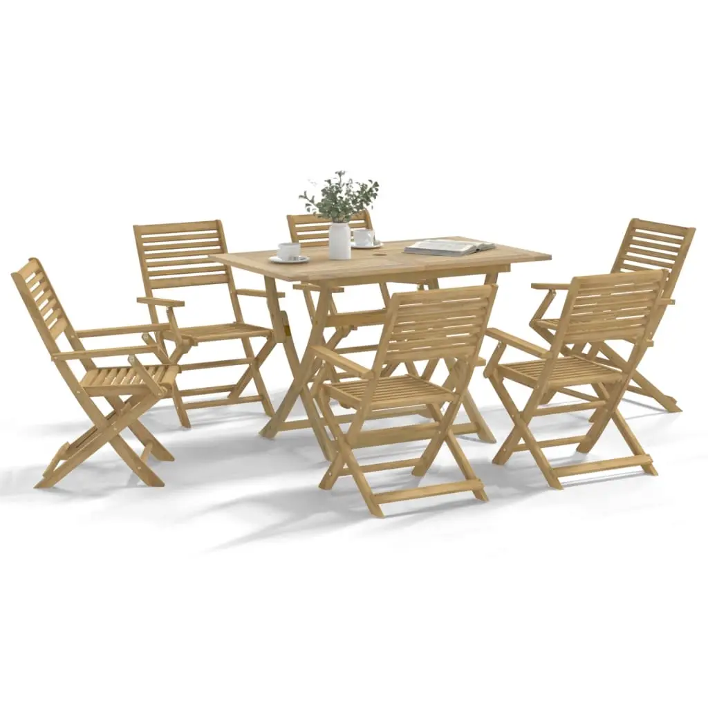 Ensemble à manger de jardin 7 pcs Bois d’acacia solide vidaXL 3295000