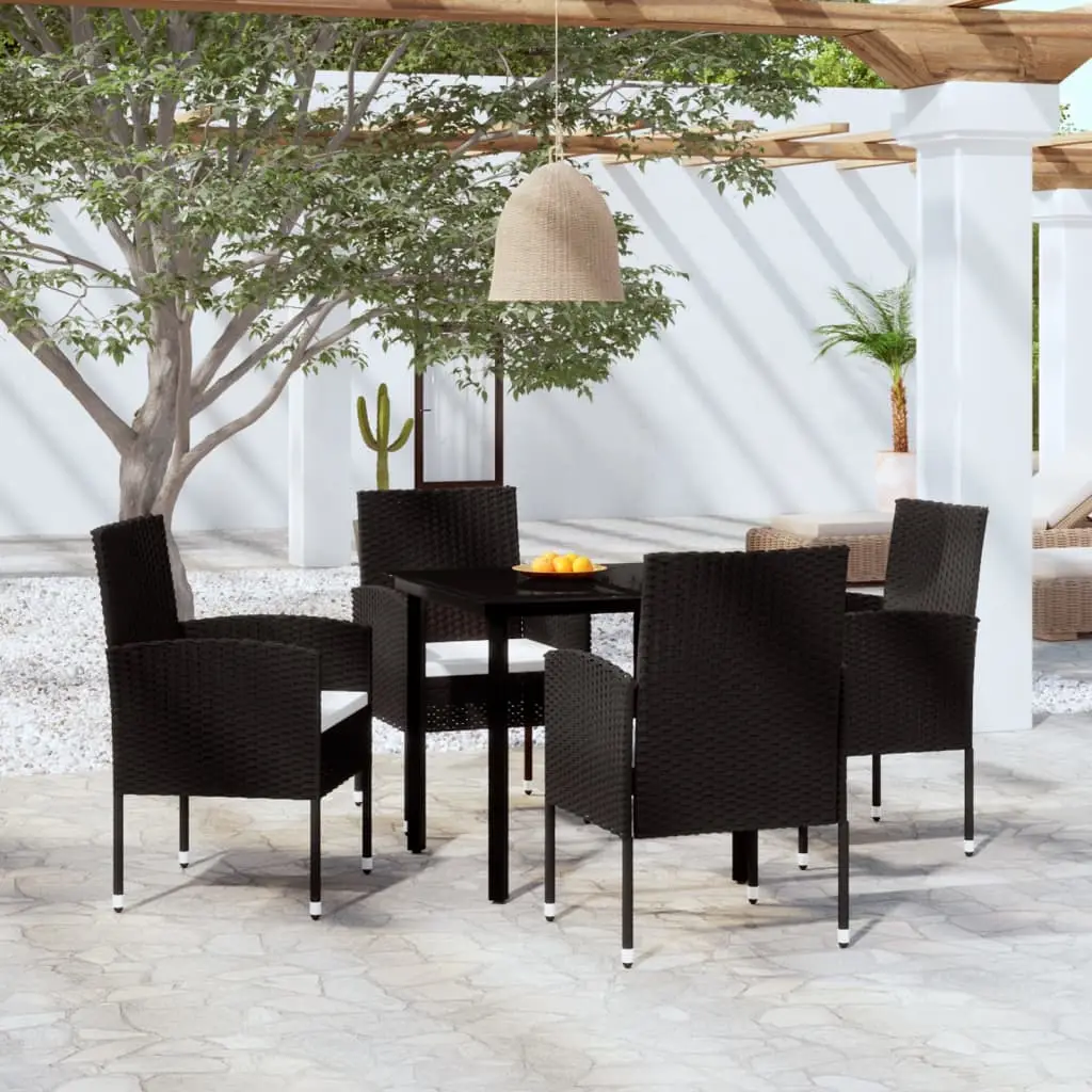 Ensemble à manger de jardin 5 pcs Noir vidaXL 3099602