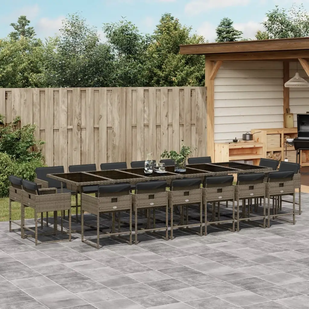 Ensemble à manger de jardin 17 pcs et coussins résine tressée vidaXL 3278191
