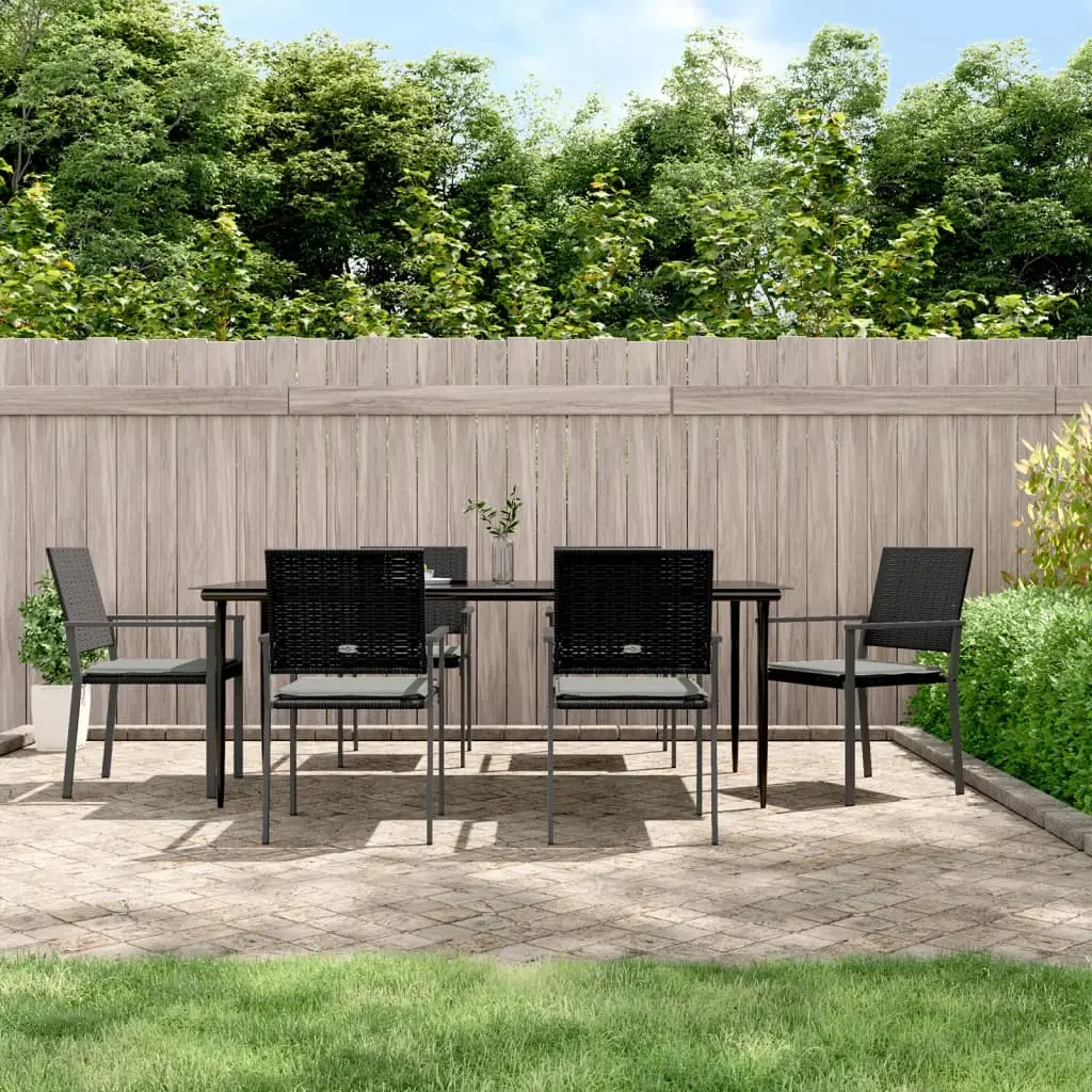 Ensemble à manger de jardin 7 pcs coussins résine tressée acier vidaXL 3187013