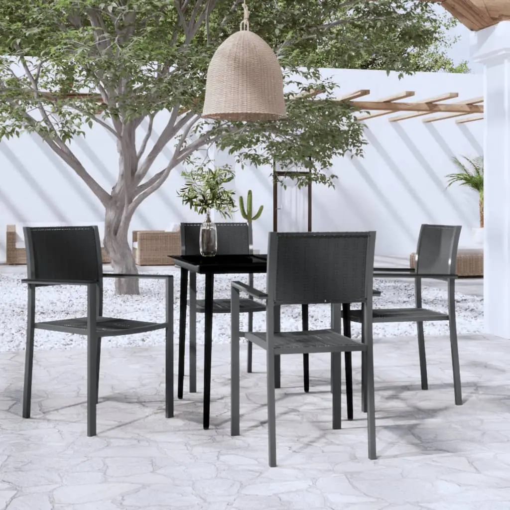 Ensemble à manger de jardin 5 pcs Noir vidaXL 3099276