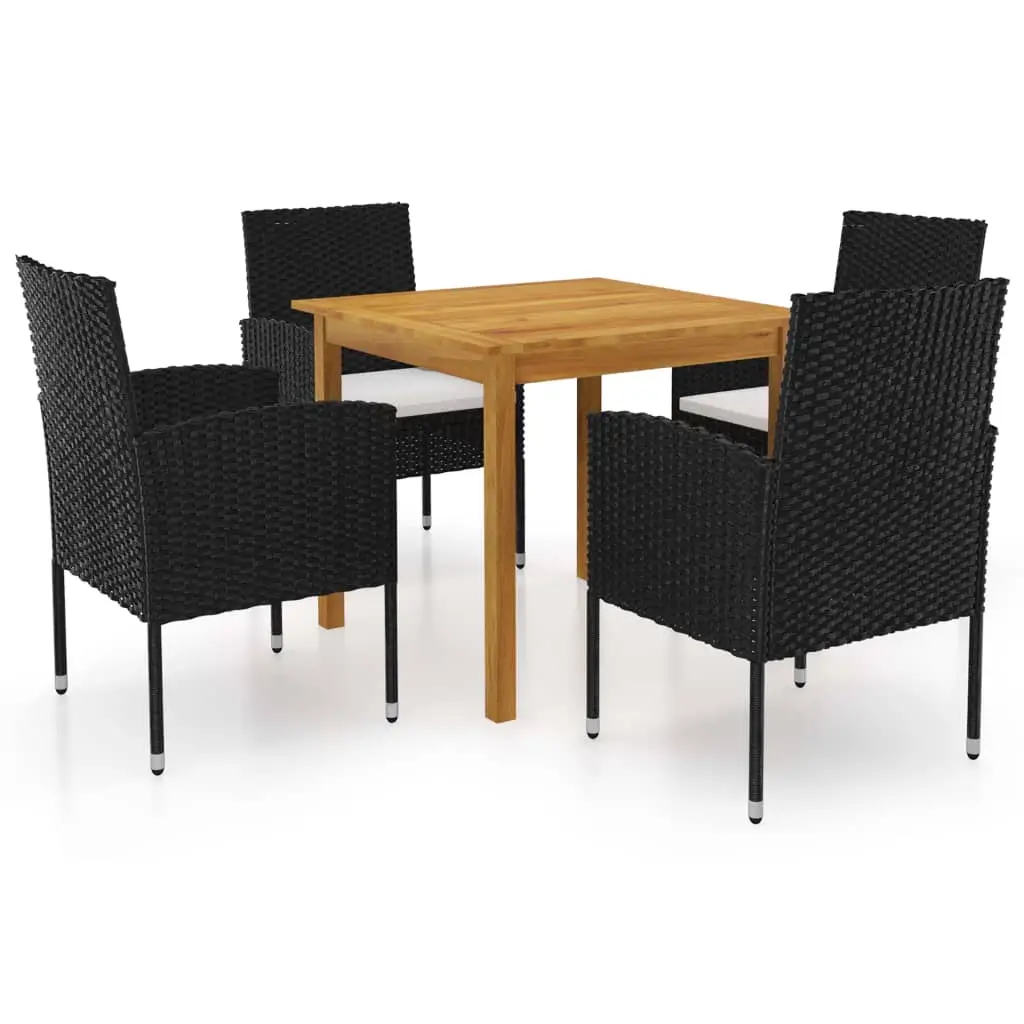 Ensemble à manger de jardin 5 pcs Noir vidaXL 3067741