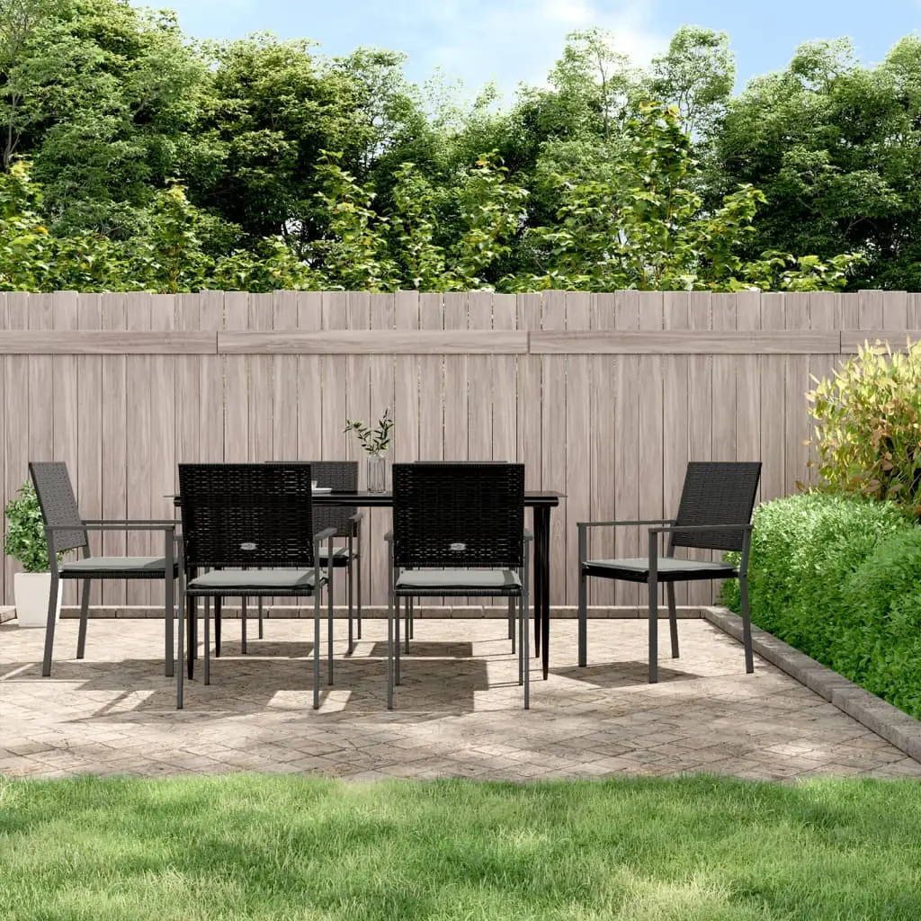 Ensemble à manger de jardin 7 pcs coussins résine tressée acier vidaXL 3187010