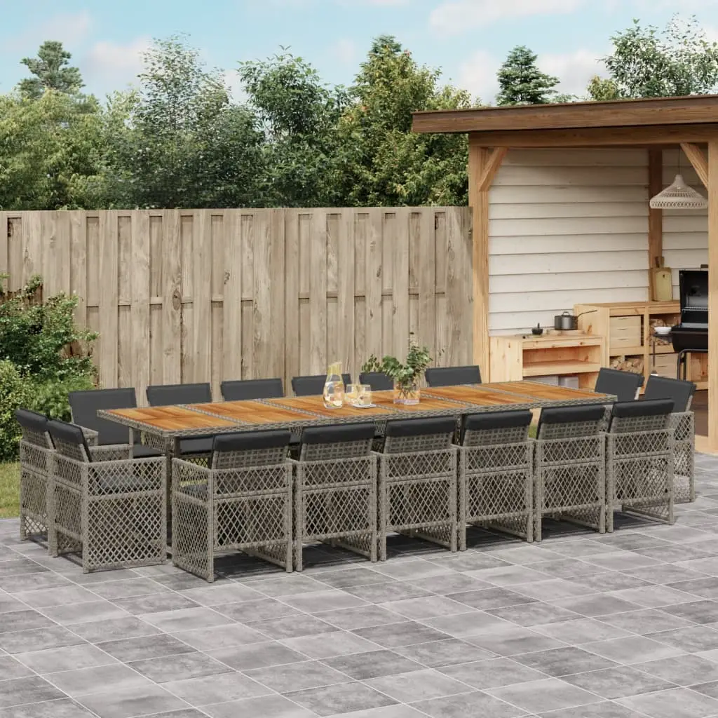 Ensemble à manger de jardin 17 pcs et coussins résine tressée vidaXL 3210890