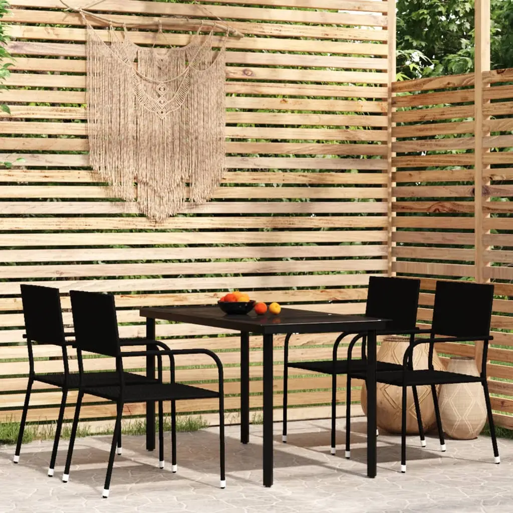 Ensemble à manger de jardin 5 pcs Noir vidaXL 3099579