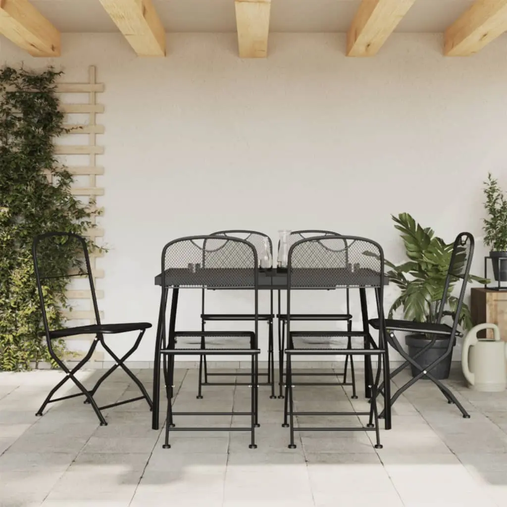 Ensemble à manger de jardin 7 pcs anthracite métal maille vidaXL 3211813