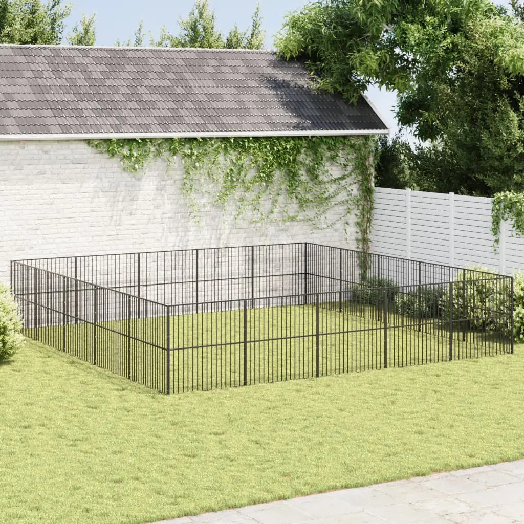 Enclos XXL 20 panneaux pour chien en acier galvanisé pour grand jardin Noir – ComfortXL Pet Living