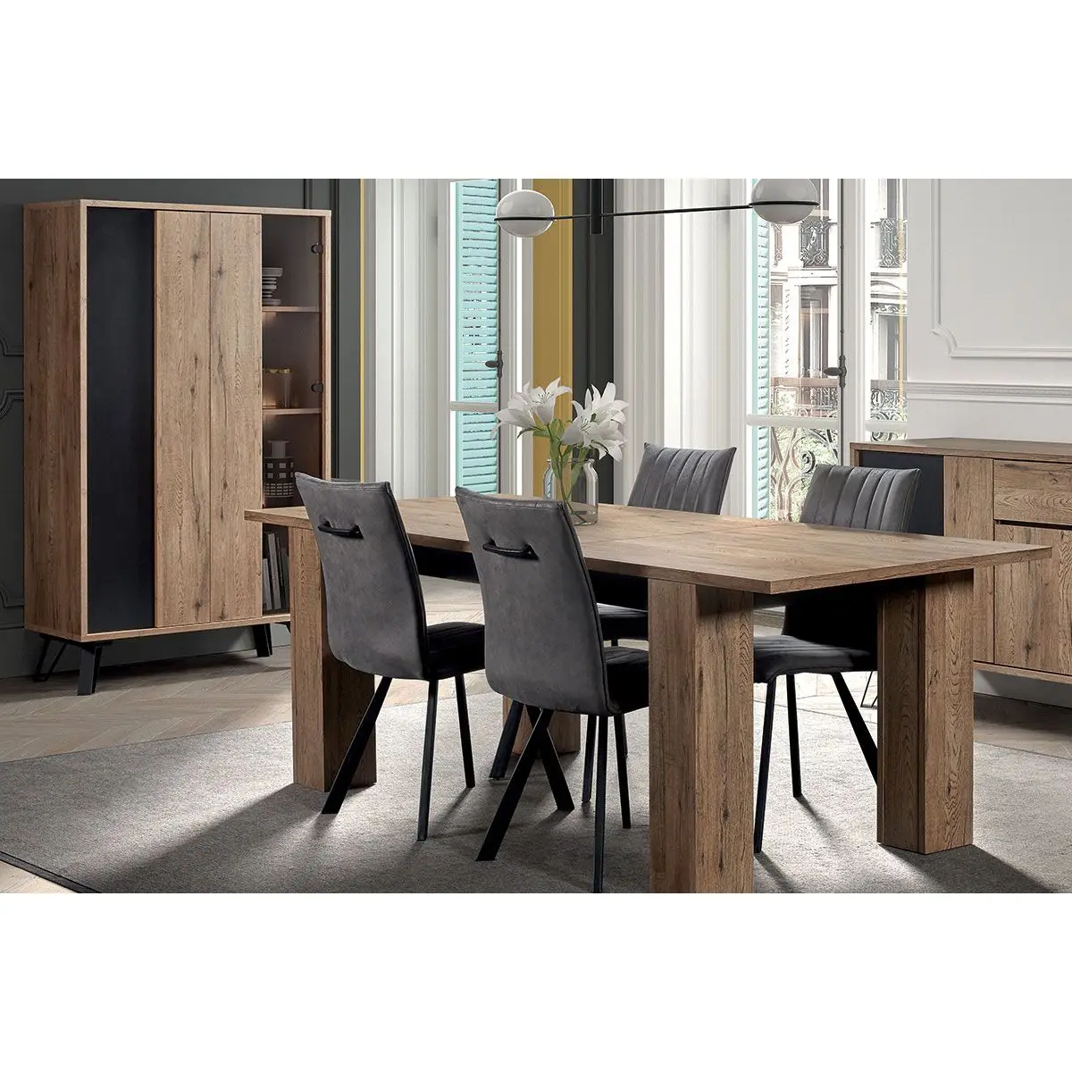 Ensemble Argentier + Table Allongeable 180-230cm – CARSON