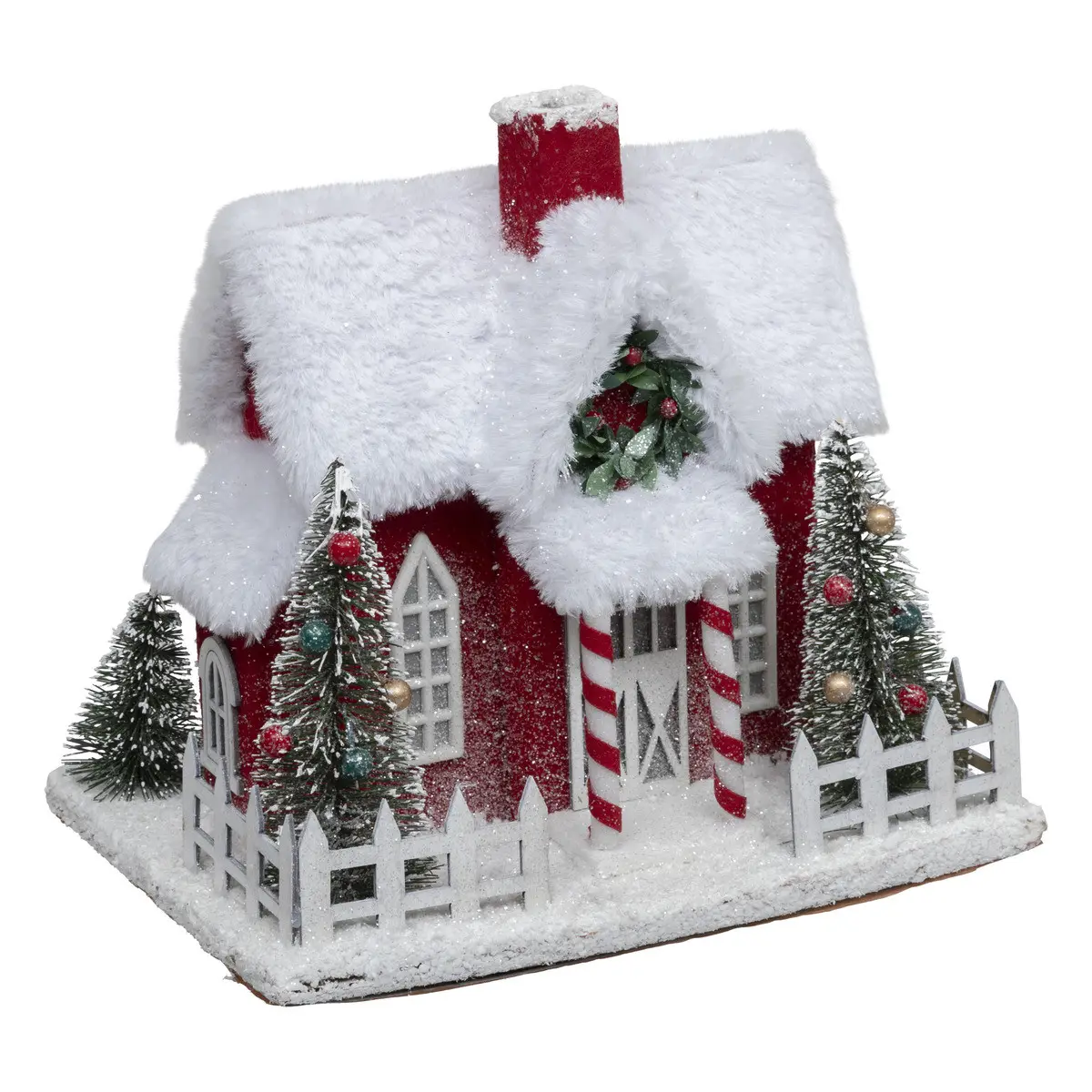 Déco à poser Maison du Père Noël enneigée H 25.5 cm