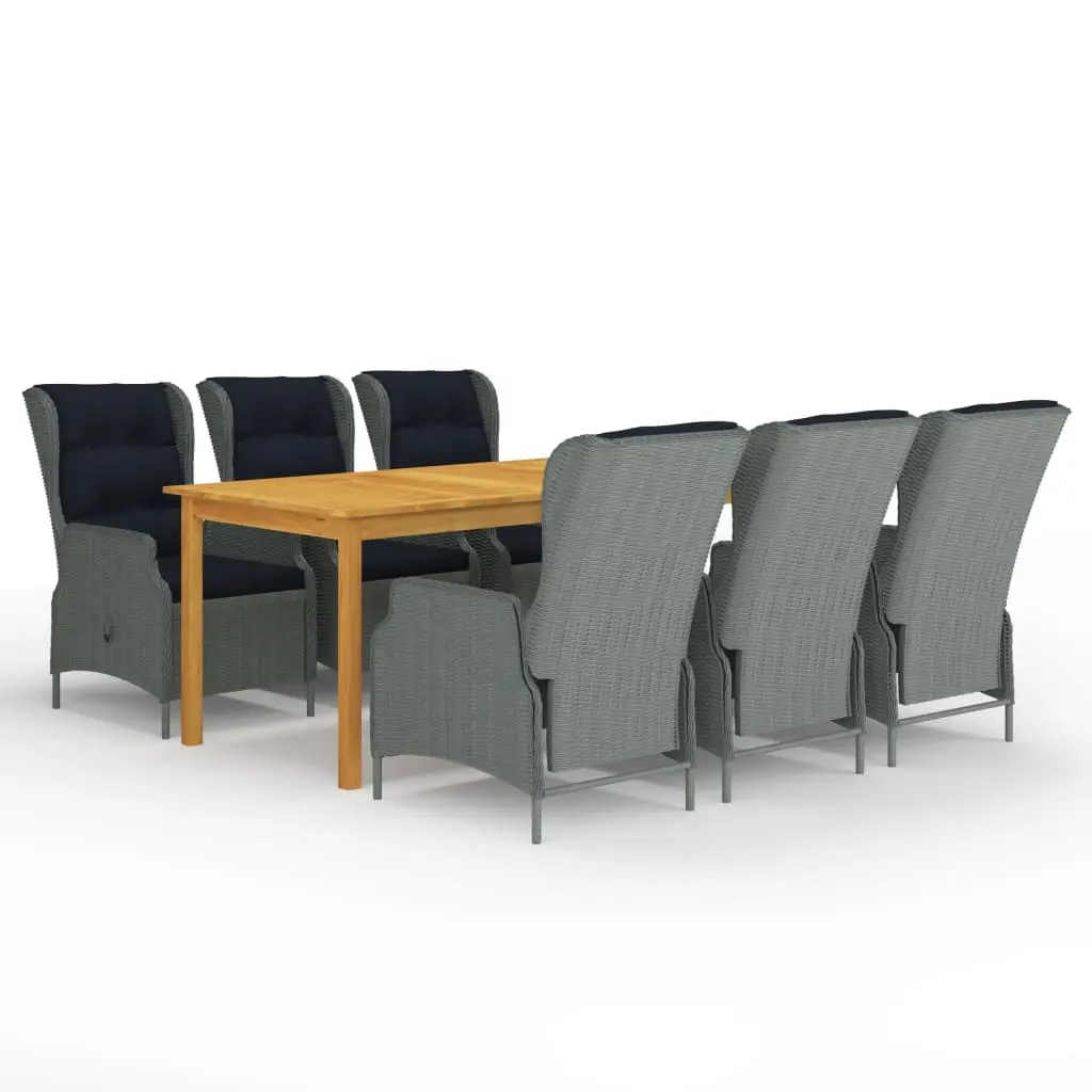 Ensemble à manger de jardin 7 pcs Gris clair vidaXL 3067933