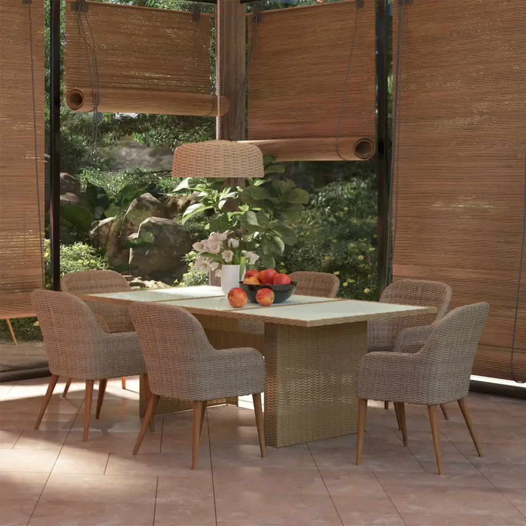 Ensemble à manger de jardin 7 pcs Résine tressée Marron vidaXL 3059484