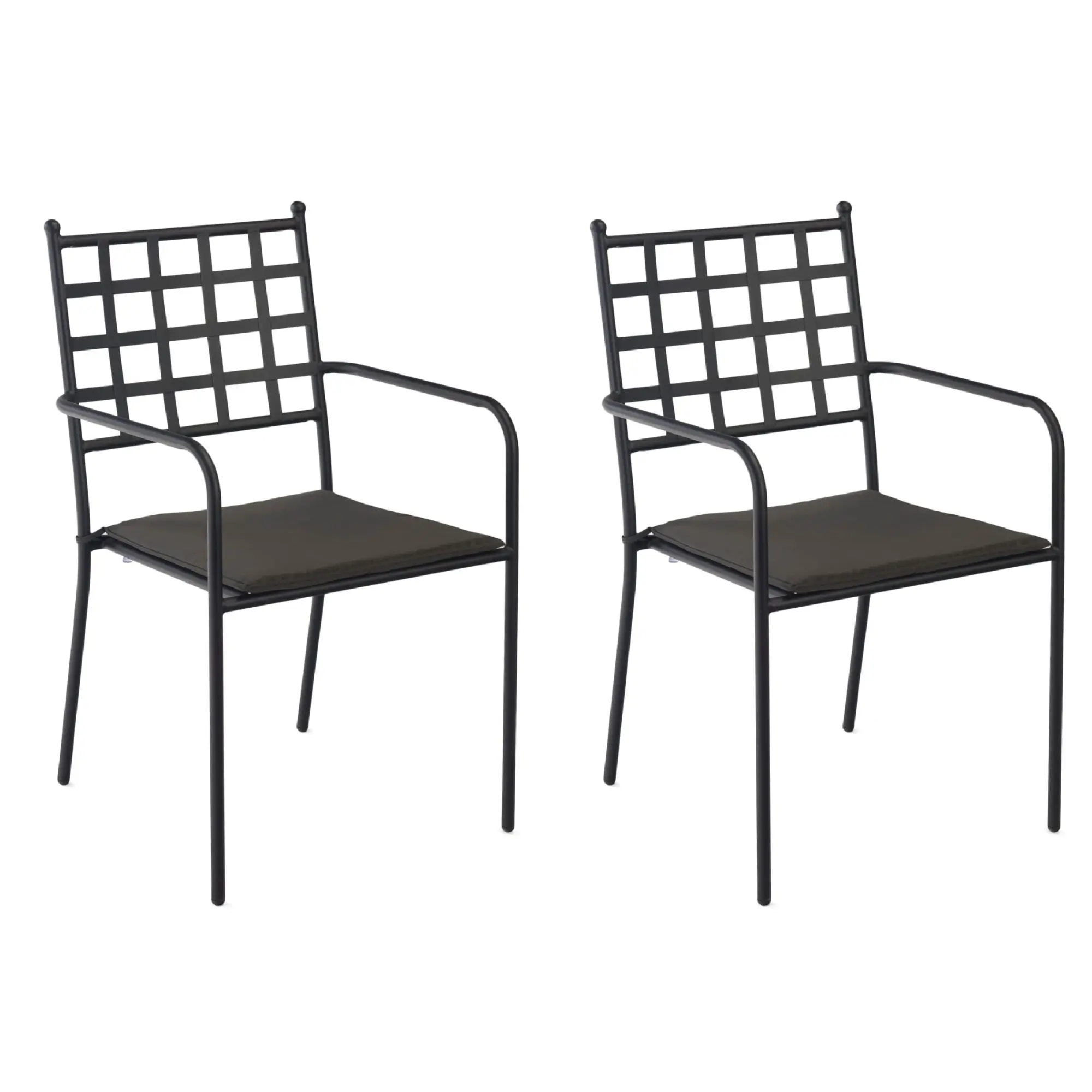 Set 2 fauteuils intérieur, extérieur anthracite DOKOS garbar