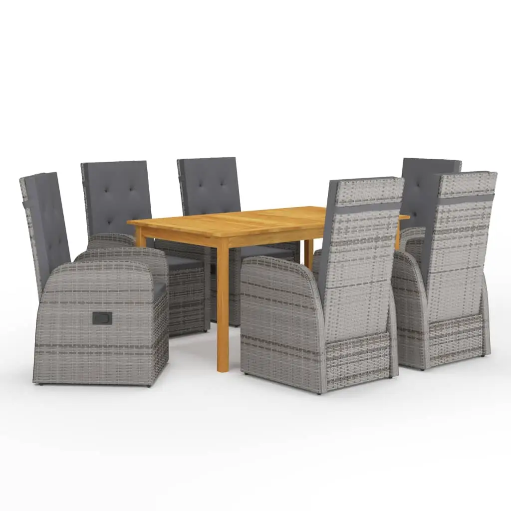 Ensemble à manger de jardin 7 pcs Gris vidaXL 3067812