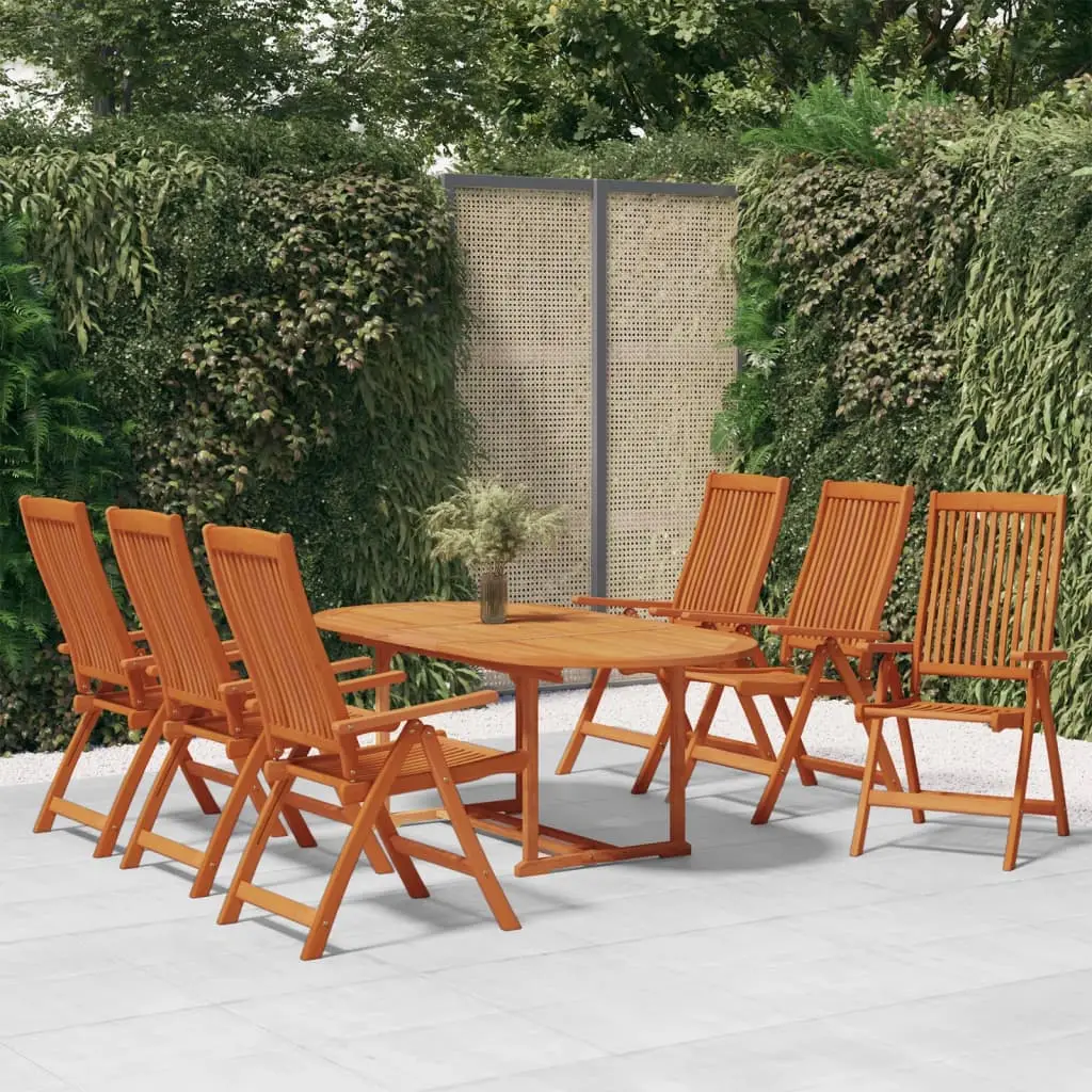 Ensemble à manger de jardin 7 pcs Bois d’eucalyptus massif vidaXL 3087336
