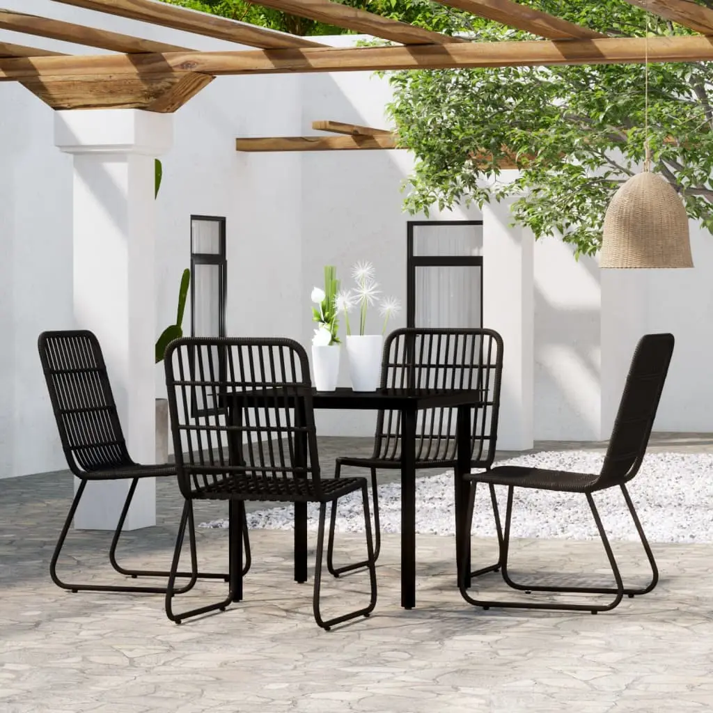 Ensemble à manger de jardin 5 pcs Noir vidaXL 3099168