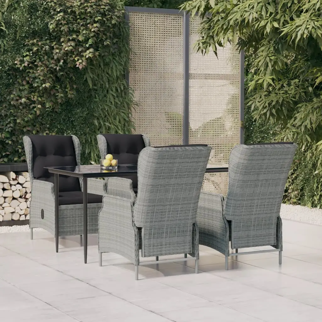 Ensemble à manger de jardin 5pcs Gris clair Résine tressée vidaXL 3156806