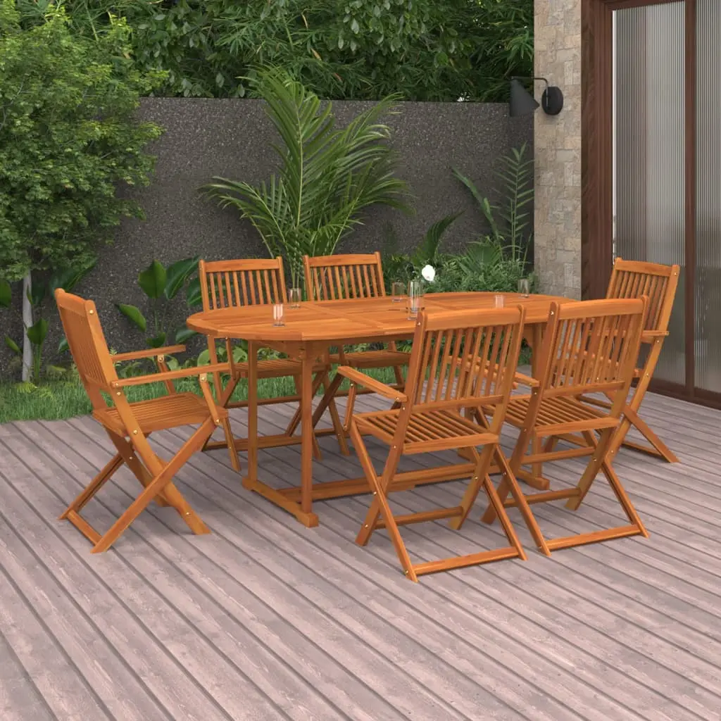 Ensemble à manger de jardin 7 pcs bois massif d’acacia vidaXL 3086970