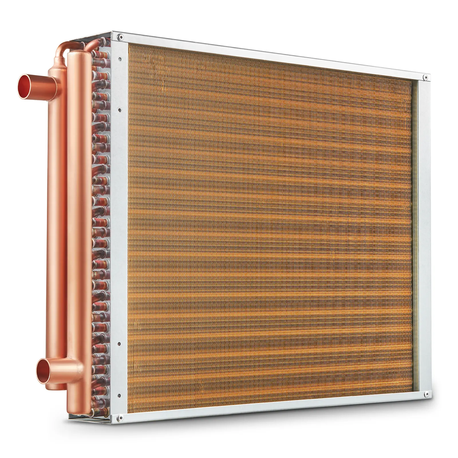 VEVOR Échangeur chaleur air-eau, 18×20 po, 3 rangées cuivre, 242 ailettes. Chauffage domestique, refroidissement.