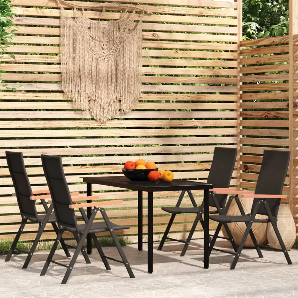 Ensemble à manger de jardin 5 pcs Noir vidaXL 3099115