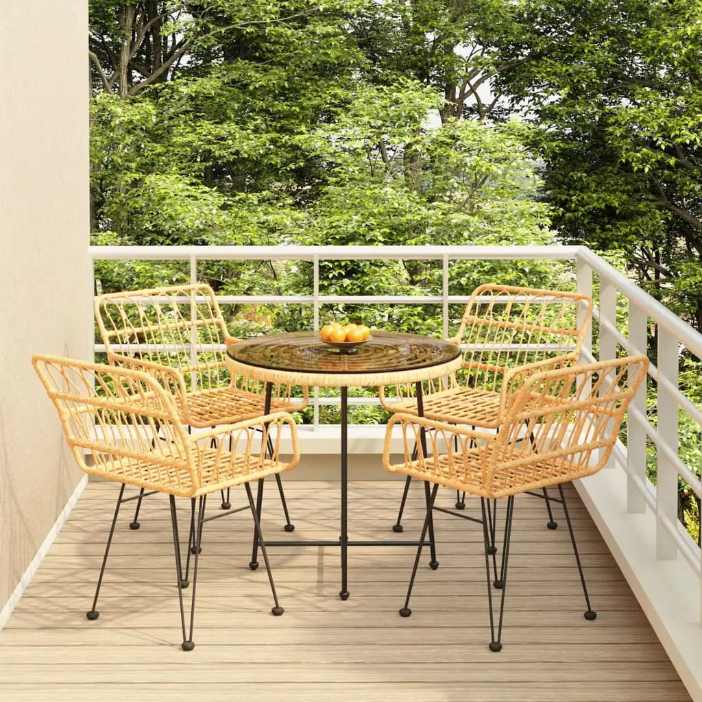 Ensemble à manger de jardin 5pcs Résine tressée vidaXL 3157841