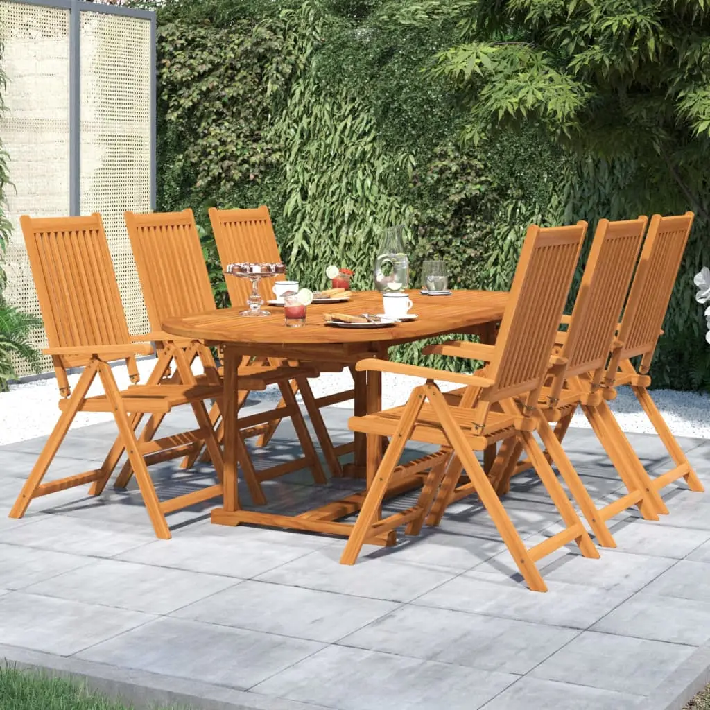 Ensemble à manger de jardin 7 pcs Bois d’acacia massif 120-170 cm vidaXL 3079644