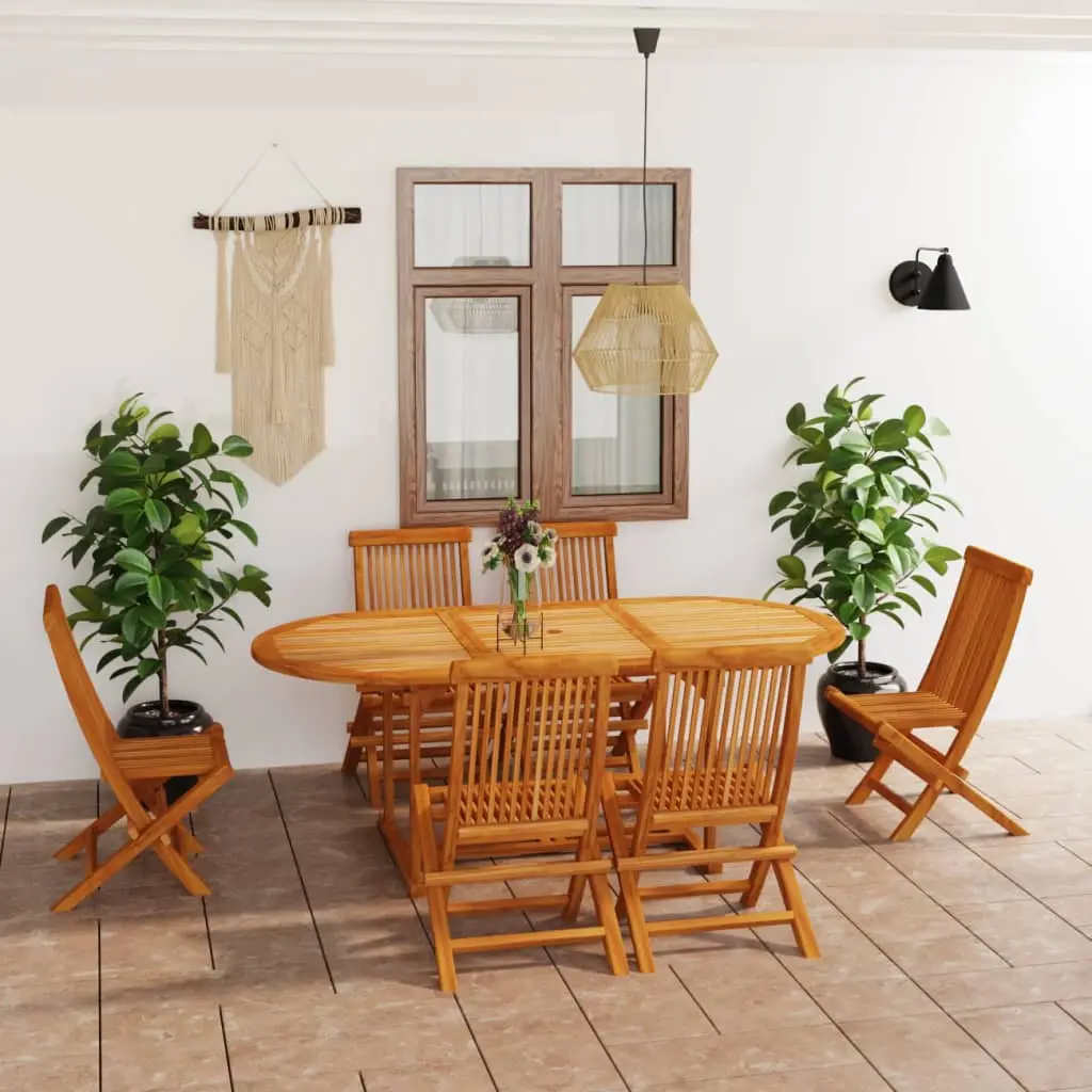 Ensemble à manger de jardin 7 pcs Bois de teck massif vidaXL 3059609