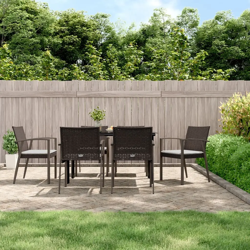 Ensemble à manger de jardin 7 pcs coussins résine tressée acier vidaXL 3186990
