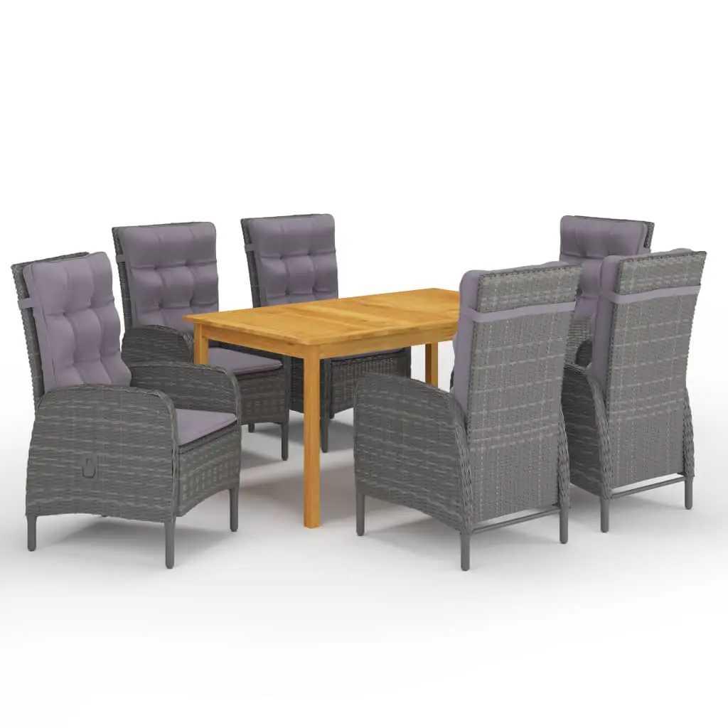 Ensemble à manger de jardin 7 pcs Gris vidaXL 3067775