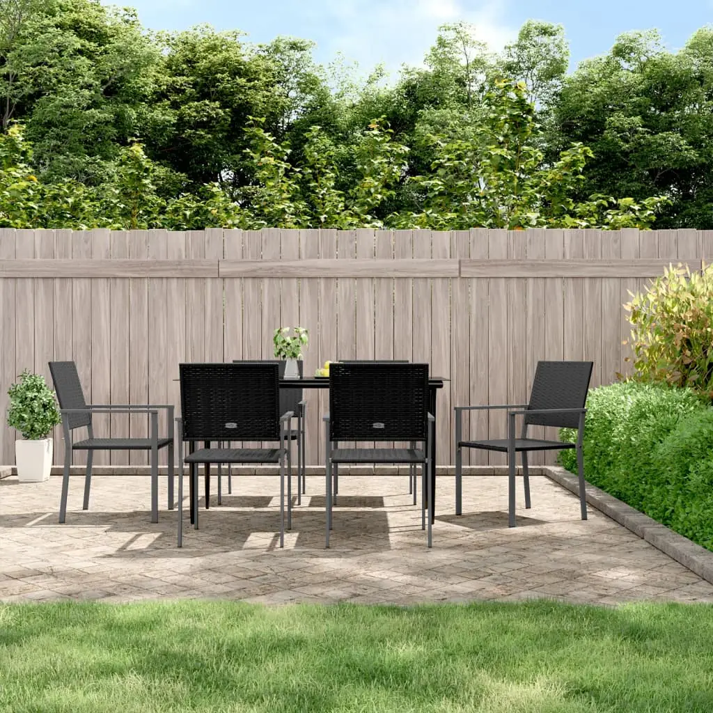 Ensemble à manger de jardin 7 pcs résine tressée acier vidaXL 3187008