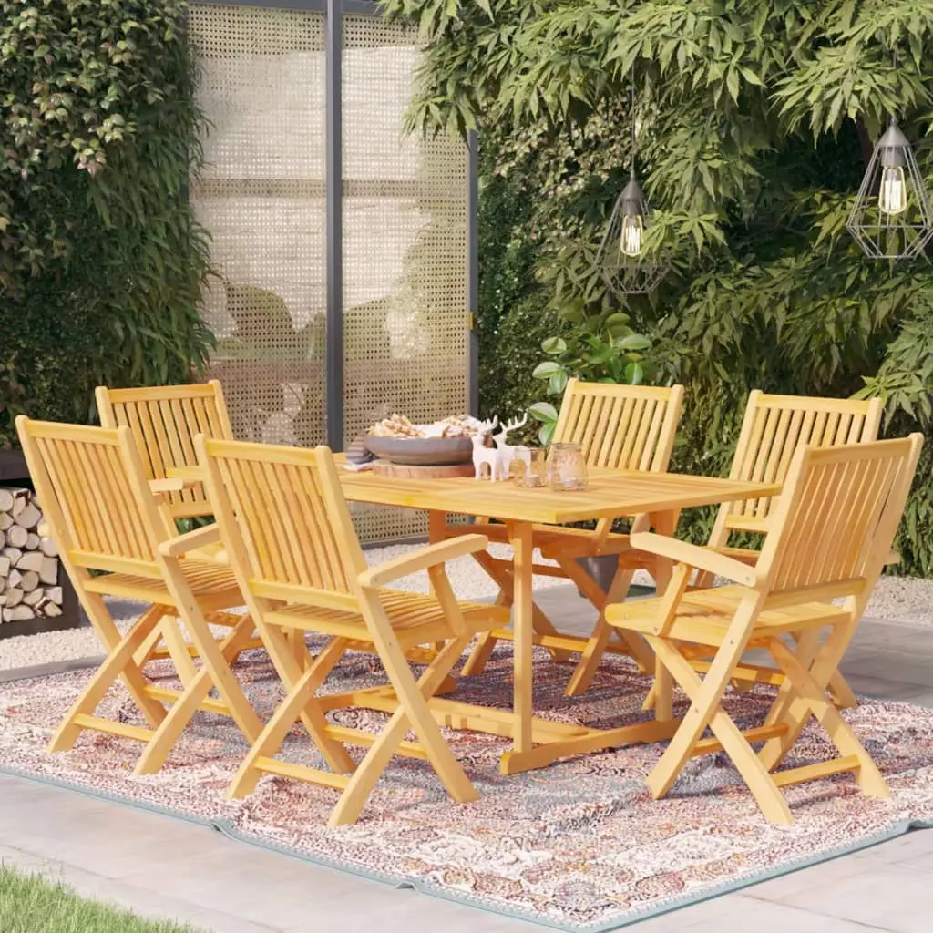 Ensemble à manger de jardin 7 pcs Bois de teck massif vidaXL 3059550