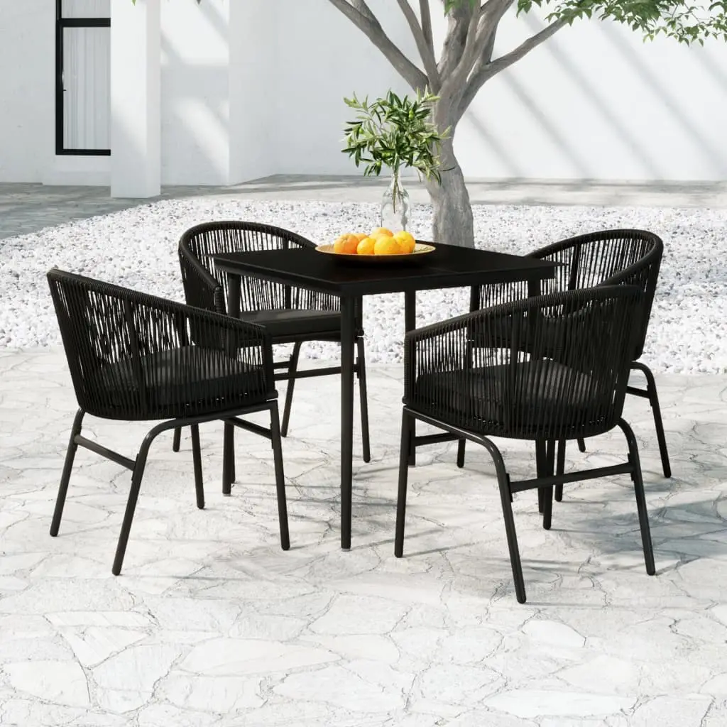 Ensemble à manger de jardin 5 pcs Noir vidaXL 3099240