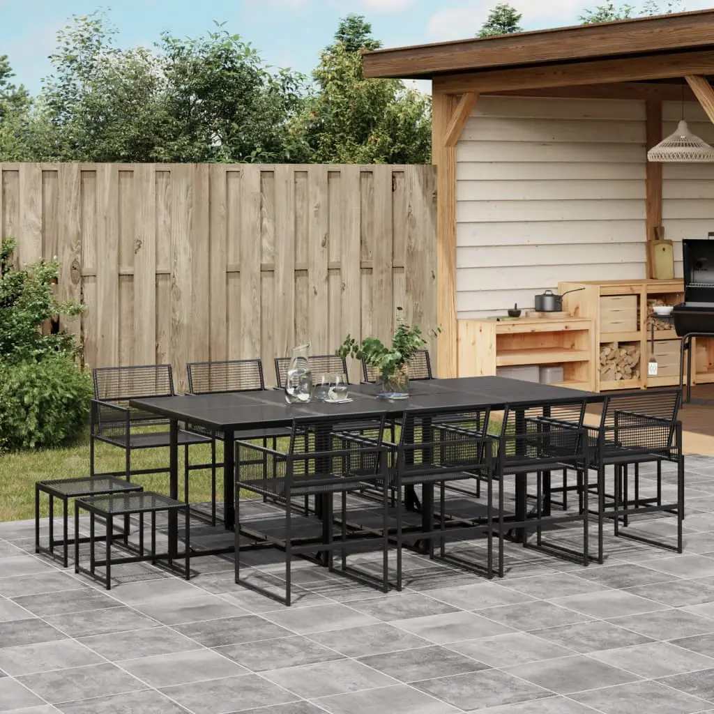 Ensemble à manger de jardin 13 pcs noir résine tressée vidaXL 3295045