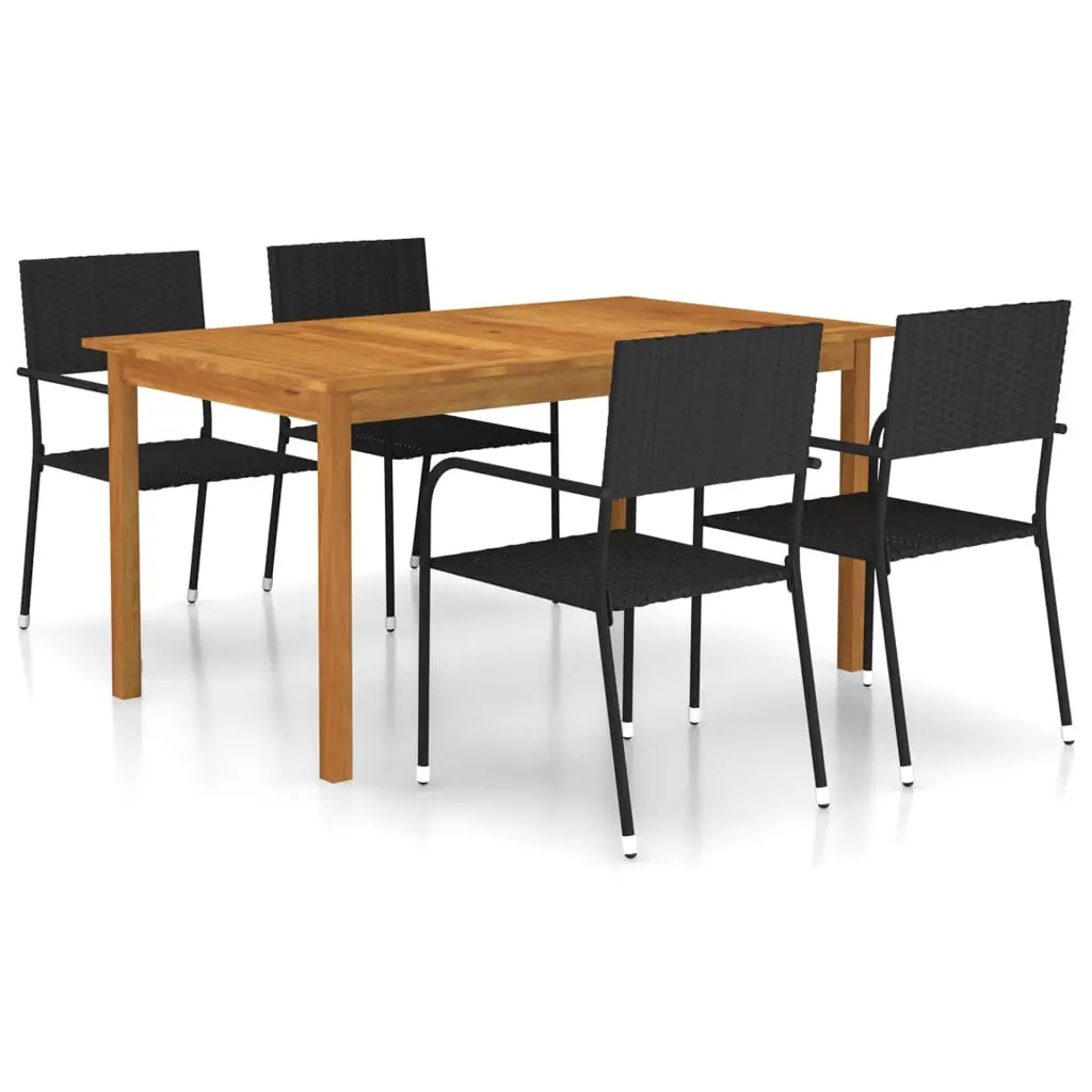 Ensemble à manger de jardin 5 pcs Noir vidaXL 3067828