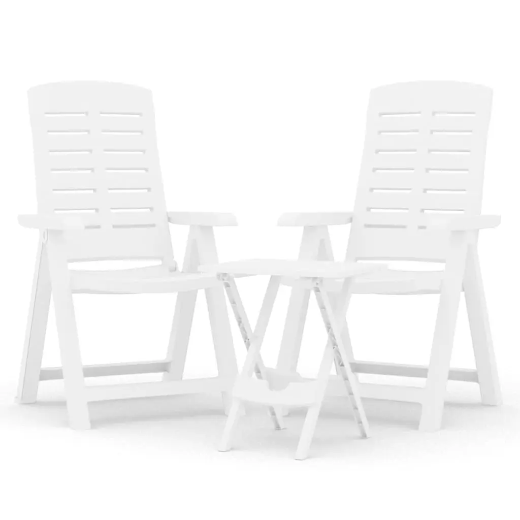 Ensemble à manger de jardin 3 pcs | Mobilier d’extérieur Blanc Polypropylène Maison Chic
