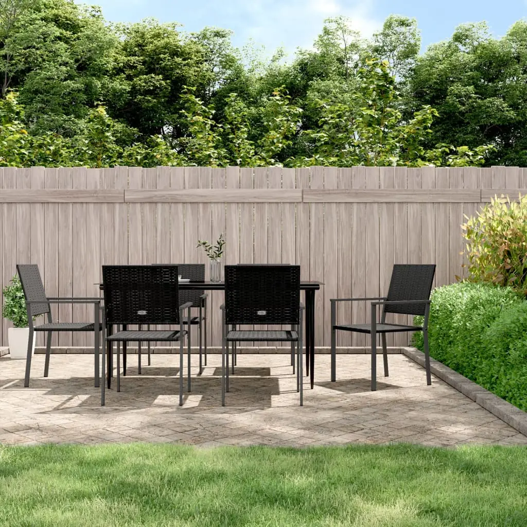 Ensemble à manger de jardin 7 pcs résine tressée acier vidaXL 3187012