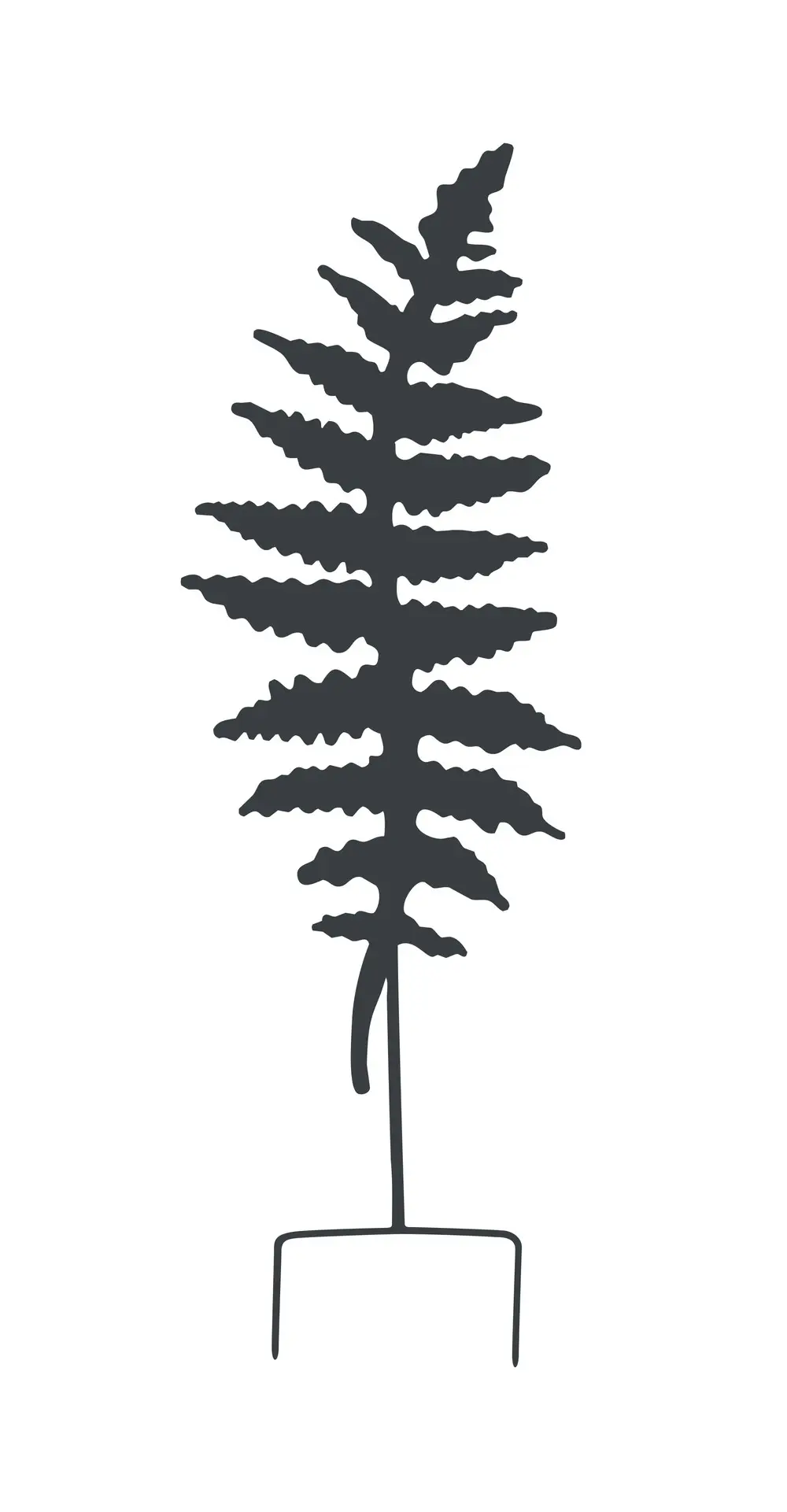 Déco en métal à planter Fougère – 25×70 cm – anthracite Louis Moulin