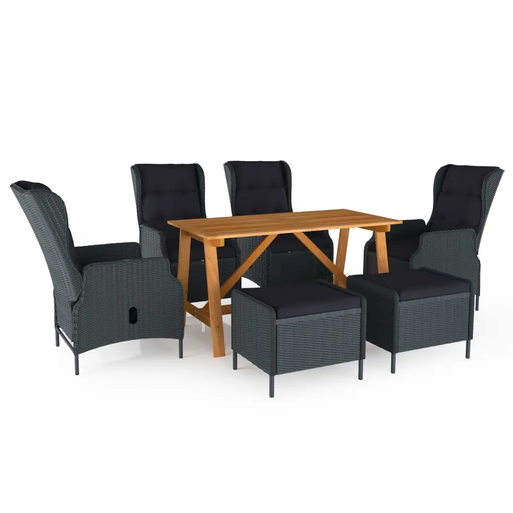 Ensemble à manger de jardin 7 pcs Gris foncé vidaXL 3068785