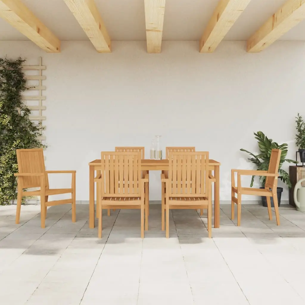 Ensemble à manger de jardin 7 pcs Bois de teck solide vidaXL 3157916