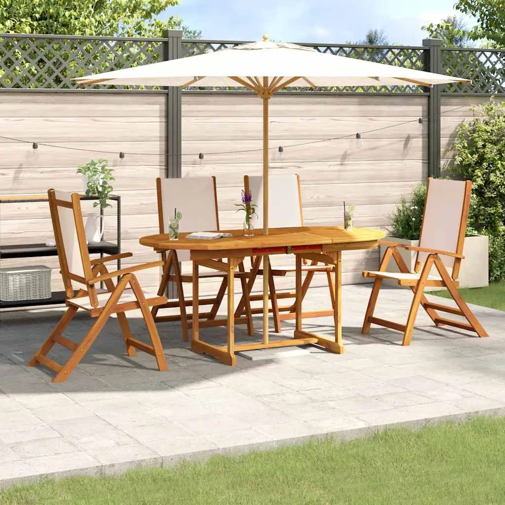 Ensemble à manger de jardin 5pcs bois d’acacia solide textilène vidaXL 3279280